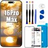 DTD Schermo LCD di ricambio per iPhone 16 Pro Max, schermo da 6,9 Full HD 3D Touch True Tone Face ID per iPhone 16 Pro Max Display Digitizer Kit di riparazione