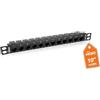 Tecmojo Pannello di Permutazione 0,5U da 10 Pollici a 12 Porte Cat6A, Pannello Modulare per Montaggio su Rack con Connettori Keystone RJ45, 10 Gigabit Ethernet, Nero