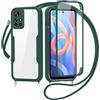 FERLAN Cover per Xiaomi Poco M4 Pro 5G/Redmi Note 11 5G con Cordino, 360 Gradi Antiurto Custodia con Protezione Schermo Integrata Trasparente Rugged TPU Bumper Doppia Protettiva Cover -Verde