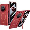 COQUE Custodia per Magic V6,Pellicola per la Privacy Cerniera Magnetica Copertura Completa,Supporto Laterale Sottile Anello Magnetico Cover per Telefono per Honor Magic V6-Rosso