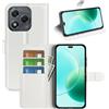 JIUNINE Cover per Honor 400 Lite, Custodia Portafoglio Libro in Pelle Sintetica Antiurto Cover Flip Case con [Carta Fessura] [Supporto Stand] [Fibbia Magnetica], Bianco