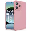 N NEWTOP Cover Compatibile per REDMI NOTE 14 5G, Custodia TPU SOFT Gel Silicone Ultra Sottile Flessibile Case Posteriore Protezione Fotocamera Anti Urto Guscio Scocca Colorato Thin (Rosa)