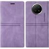 OKZone Cover per Xiaomi Redmi Note 9 5G/ Note 9T, Custodia Flip Pelle Portafoglio Magnetica Libro con Slot Schede, Slim Silicone TPU Bumper Wallet Supporto Case, Antiurto Cover (Viola)
