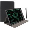 VBESTLIFE Tablet di Scrittura LCD per Adulti, Tablet da Disegno a Schermo Intero 12 Pollici, Cuscinetto Elettrico a Mano, Blocco Digitale Cancellabile Riutilizzabile con Penna, Case PU