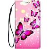 Choeeu ChoosEU Cover per Samsung Galaxy A55 5G Custodia in Pelle Portafoglio Flip Case Elegante Disegni Antiurto Protettiva per Ragazze Donne Cover a Libro Stand Galaxy A55 5G - Farfalla Rosa