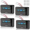 GIBBAB 4 Pezzi Presa USB 12V 72W 3 Porte QC3.0 PD3.0 Interruttore Camper | Ricarica rapida simultanea: 36W Type-C e doppio 18W QC con LED blu, sportello antipolvere, per auto, barca, camion e roulotte