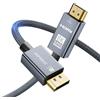 AGFINEST Cavo da DisplayPort a HDMI 8K, 0,9 m, 8 K a 60 Hz, 4 K a 240 Hz, sorgente DP 1.4 attiva a display HDMI 2.1, in nylon intrecciato, alloggiamento in lega, cavo unidirezionale per laptop, PC, scheda