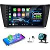 NHOPEEW Autoradio Android per BMW Series 3 E90 E91 E92 E93 2005-2013 con Carplay wireless e Android Auto - WiFi GPS Mirror Link Schermo diviso Controllo volante FM RDS + Telecamera di retromarcia