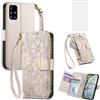 Asuwish Custodia per telefono per Samsung Galaxy A51 4G Cover a portafoglio con pellicola protettiva in vetro temperato e porta carte di credito supporto cerniera accessori ibridi cinturino da polso A