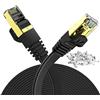 VEEtOP Cavo Ethernet LAN di Rete Cat 7 Cavi Internet RJ45 Piatto, Velocità 10 Gigabits/s (20m, Nero)