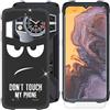 BUNAL Custodia per Cubot KingKong 9 (6.58) + Vetro Temperato, Cover Antiurto Antiscivolo Morbido Silicone Nero Case Bumper Protettiva per Cubot KingKong 9 - Non toccare