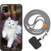 vingarshern Cover Compatibile con WIKO Y62 Plus Custodia in Silicone Sottile,Case Antiurto e Antigraffio con Motivo+1×Catena/Cordino per Cellulare,Gatto bianco