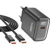 MAX EXCELL Caricatore USB C 20W PD con Cavo 1M, Caricabatterie Rapido Tipo C con Display Digitale, Supporto PD 3.0 QC 3.0, Alimentatore USB-C Compatto per iPhone 17/16/15, Samsung, Xiaomi, iPad