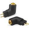 OKCSC 0,78 mm 0,75 mm 2 pin maschio (lato cuffie) a MMCX femmina (lato cavo) Adattatore connettore di trasferimento interfaccia audio fai-da-te per KZ ZS3E ZSA ZS10 TRN IM1 V80 (0,75-MMCX curvo nero)