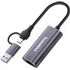 Tccmebius Adattatore Ethernet USB 3.0, 2 in 1 USB Type-A/C a RJ45 1000Mbps Gigabit Ethernet LAN Rete Adattatore per MacBook Air, iPad, iPhone15/15Pro, Surface Pro, Notebook PC (TCC-S30B)