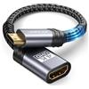 JSAUX Adattatore Mini HDMI, Cavo Mini HDMI Mmaschio a HDMI Femmina con 4K@60Hz HDR 3D 18Gbps, Compatibile con DSLR, Videocamera, Raspberry Pi Zero W, Laptop, Tablet, HDTV, Proiettore (Grigio)