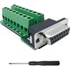 iYueMps DB15 Terminal Adapter 15 pin femmina Breakout adattatore D-SUB RS-232 seriale a 15 pin morsettiera senza saldatura modulo di segnale