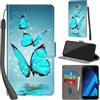 PHINIENLAND Cover per Samsung Galaxy A5 2017 Case PU Pelle Custodia [Kickstand] [Chiusura magnetica] [Slot per Schede], Portafoglio Flip Custodia per Samsung A5 2017,Farfalla verde