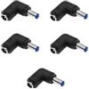 JZK 5 Pezzi Adattatore di Alimentazione CC, Connettore a Spina Barrel Angolo Retto 90 Gradi 5,5x2,1mm Femmina verso Maschio 5,5x2,1mm per Laptop, Router, Strisce LED, Telecamere di Sorveglianza