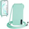 WenBaby Cover Compatible con Samsung Galaxy Note 10,Cellulare Girocollo Custodia con Cordino TPU Corda Silicone Case Bumper per Samsung Galaxy Note 10 Custodia, Verde menta piperita