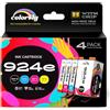 colorfly 924e 924XL - Cartucce di ricambio per HP 924 XL 924, compatibili con HP Officejet Pro 8120 8122 8123 8125 8128 8130 8132 8133 8134 8135, con chip, confezione da 4