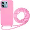 Beajew Custodia per Xiaomi Poco M6 Pro 4G/Redmi Note 13 Pro 4G Cover con Regolabile Rimovibile Corda da Catena Collana Necklace Antiurto Cordino Collari per Xiaomi Redmi Note 13 Pro 4G, Rosa