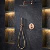 NOLUXA IMEX - Doccia Incasso Monocomando Oro Rosa | Set Rubinetteria Incasso con Soffione Anticalcare Effetto Pioggia | Colonna Doccia Incasso con Rubinetto in Ottone e Acciaio Inox S.304 | Serie Monza