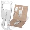 RICHARTZ Key Tool Shop, portachiavi multitool, 14 pratiche funzioni, in acciaio inox opaco di alta qualità, con confezione e descrizione delle funzioni