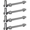 Insaga Cerniera per Cancello M12, 4pz Cerniera per Cancello a Gancio e Bullone di Alta Resistenza da 16mm, Cerniera a Gancio per Appendere Cerniere per Cancelli da Campo in Acciaio Inox, Hardware per