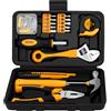 DEKO Cassetta Attrezzi Completa 86 Pezzi - Kit Attrezzi da Lavoro per Riparazioni Domestiche, Fai da Te, Ufficio e Garage con Pinze, Martello, Chiave Regolabile e Ferramenta
