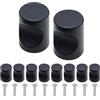 ONEBO 10 Pezzi Pomelli per Mobili in Metallo, Manopole Cilindriche Pomelli Mobili, Pomello per Cassetti con Viti, Maniglia per Armadietto, singoli fori, Nero, Per Armadi, Cassetti, Armadi, Mobile