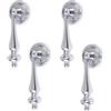 MOROBOR Pomelli antichi per pendenti, 4 pomelli a goccia in lega di zinco, cromati brillanti, maniglia a foro singolo per armadi, armadi, cassetti, mobili decorativi