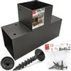 Lun Fix Connettore a T, 72 x 165 x 255 x 1,5 mm, in acciaio zincato e verniciato a polvere, con 10 viti 8 x 40 mm, per recinzioni in legno