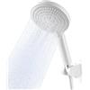 OFFO Soffione Doccia, Doccino per Doccia con 6 Modalità di Getto Supporto Soffione Doccia, con Doccia Tubo Flessibile 1,6 m,Soffione Doccia Alta Pressione, Doccetta per Il Bagno,Bianco