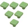 HDJNal 6 pomelli in ceramica verde per cassetti, forma quadrata, per armadietti, porte, armadi, cassetti, mobili, decorazioni per camera da letto, soggiorno, cucina