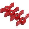Homoyoyo Manopola Farfalla per Valvola a Sfera in Lega di Alluminio Rossa, Set 4 Pezzi, Compatibile Rubinetti da Giardino e Sistemi Domestici per Controllo Preciso