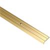 Gedotec Profilo paragradino alu a vite ottone 2000 mm - profilo angolare forato 41 x 23 mm - paraspigolo gradino scanalato - Made in Germany