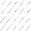 QUARKZMAN 5mm x 30mm Cieco Rivetti x 30pz Alluminio/Acciaio Aperto Fine Rivetto per Metallo e Plastica e Pelle, [Argento Tono]