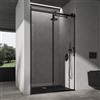 doporro Porta Doccia Box Doccia a Nicchia Cabina Bagno 140x195cm Porta Scorrevole in Vetro 8mm Temperato Trasparente Anticalcare incl. Nano Rivestimento Profilo Nero Teramo19K