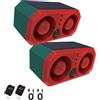 ROYELLE 2PCS Sirena a energia solare per sensori di movimento da esterno, 130dB x 2 altoparlanti, 13 modalità sonore integrate Cani che abbaiano e spari , con telecomando per cortile, fattoria,