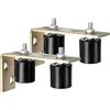 QUARKZMAN 4Pcs Rullo Guida Cancello Scorrevole 1.7 Rulli in Nylon Kit Supporto Cancello con Staffa Posteriore a L Rullo Guida Scorrevole con Cuscinetto a Sfere Sigillato Universale Nero