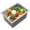 TTISJHK Lavello da cucina in acciaio inox, rettangolare, moderno, piccolo con filtro di scarico e troppopieno, lavello da incasso, 40 x 30 x 20 cm (argento)