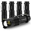 Enkarl Mini torcia a LED, super luminosa, confezione da 5, 350 lumen, 3 modalità, zoom, batteria AA con clip (batteria non inclusa)