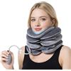 Seefey Gonfiabile per la trazione cervicale con design di allungamento a 3 strati e supporto per il mento, colore grigio, supporto per il collo per alleviare la pressione della colonna vertebrale cervicale
