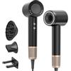Hahimify Asciugacapelli Ionico 160.000 giri/min con Diffusore, 59 dB,Nero