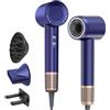 Hahimify Asciugacapelli con diffusore, 160.000 giri/min, asciugacapelli agli ioni da 59 dB, silenzioso, 4 temperature e 2 velocità, asciugatura rapida, per ricci e uso quotidiano, blu