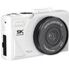RASTKY Fotocamera Digitale 5K, Fotocamera per Vlogging di Bellezza WiFi da 75 MP, Kit Digitale Ad Alta Definizione con Schermo Ribaltabile da 3 Pollici a 180 Gradi Zoom 18X per Video (WHITE)