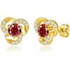 PAKORIO Orecchini borchia moissanite VVS1 argento S925 fiocco neve halo 0,5ct placcato rodio regalo(B-Rubino)
