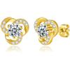 PAKORIO Orecchini borchia moissanite VVS1 argento S925 fiocco neve halo 0,5ct placcato rodio regalo(B-Trasparente)