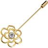 Aotiwe Broches Jewelry, Spille per le donne fiore oro in acciaio inossidabile accessori per abito da compleanno per moglie mamma, Acciaio inossidabile, zirconia cubica